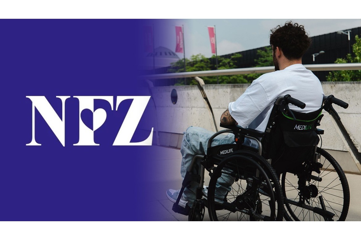 Lekki Wózek inwalidzki składany krzyżowy Medilife U3 Refundacja NFZ S.13.01. 1700zł - Medilife U3